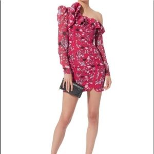 Self-Portrait Ruched Floral Mini Dress